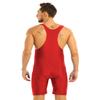 Agoky Men's Modified Jumpsuit One Piece Tank Top Leotard Wrestling Singlet Bodysuit Biketard Red XX-Large view 4
