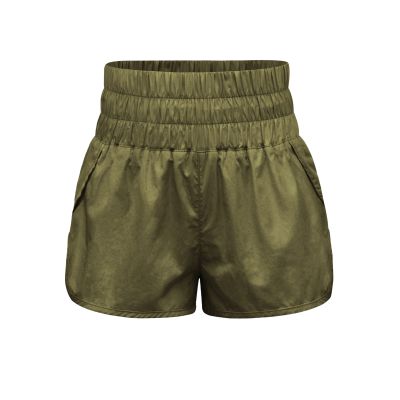 TICIFEN Womens High Waisted Running Shorts Athletic Workout Shorts Quick Dry Summer Shorts with Liner with Waistband Pocket Army Green