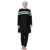 Plus Size Muslim Swimsuits for Women Full Coverage Modest Islamic Swimwear Burkini Long Sleeve Muslim Dress Top Pants Cap Set 3PCS Sun Protection Rash Guard Fat Bathing Suits Black Sky Blue f 3XL view 1