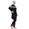 Plus Size Muslim Swimsuits for Women Full Coverage Modest Islamic Swimwear Burkini Long Sleeve Muslim Dress Top Pants Cap Set 3PCS Sun Protection Rash Guard Fat Bathing Suits Black Sky Blue f 3XL view 2