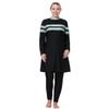 Plus Size Muslim Swimsuits for Women Full Coverage Modest Islamic Swimwear Burkini Long Sleeve Muslim Dress Top Pants Cap Set 3PCS Sun Protection Rash Guard Fat Bathing Suits Black Sky Blue f 3XL view 4