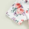 Sister Brother Matching Clothes Infant Baby Girl Floral Romper Bodysuit Toddler Baby Boy Button Down Shirt and Shorts Set (White Brother, 2-3 Years) view 3