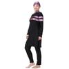 Plus Size Muslim Swimsuits for Women Long Sleeve Modest Islamic Swimwear Burkini Sun Protection Rash Guard Bathing Suits Muslim Dress Top Pants Cap Set 3PCS Black Hot Pink f 3XL view 2