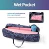 Boulder Bee | Yoga Mat Bag | Large Yoga Mat Carrier with Wet Pocket | Yoga Gifts | Gym Tote Bag for Women (Blue Cashew Flower) view 4