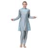 Swimsuit Women Muslim Plus Size Muslim Swimsuits for Women Modest Islamic Arabic Swimwear Burkini Traje De Bao Modesto para Mujeres Top Pants Cap 3PCS Rash Guard Bathing Suits Gray d 7XL view 2