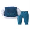 Abolai Baby Boys' 4 Piece Gentleman Set with White Shirt,Bowtie,Vest and Pant DarkBlue 110 view 2