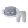 Abolai Baby Boys' 4 Piece Gentleman Set with White Shirt,Bowtie,Vest and Pant Grey 80 view 2
