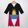 Fattyeery Womens Summer Casual Loose Dress Antigua and Barbuda Flag Long Dress Short Sleeve for Girls Fashion Skirts 3XL view 3
