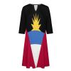 Fattyeery Womens Summer Casual Loose Dress Antigua and Barbuda Flag Long Dress Short Sleeve for Girls Fashion Skirts 3XL view 4