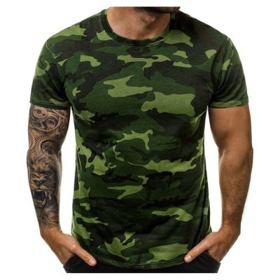 Tshirts Shirts for Men, Work Out Shirts Men Mens Work Shirts Large Pocket T Shirts Men's Casual Summer Round Neck Tight Sexy Camouflage Short Sleeve Top Sports T-Shirt and Tall T (XL, Army Green)