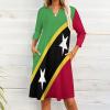 Fattyeery Elegant Casual Long Dress Saint Kitts and Nevis Flag Girls Summer Sunshine Beach Skirts for Womens 3XL view 2