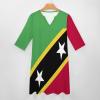 Fattyeery Elegant Casual Long Dress Saint Kitts and Nevis Flag Girls Summer Sunshine Beach Skirts for Womens 3XL view 3