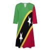 Fattyeery Elegant Casual Long Dress Saint Kitts and Nevis Flag Girls Summer Sunshine Beach Skirts for Womens 3XL view 4