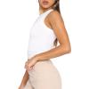Womens Tank Tops Sleelveless Basic Cami Crop Top Stretchy Y2K Halter Camisole Shirt, White, Large view 3
