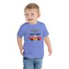 AMERIDESIGNS 2nd Birthday Shirt, Two Fast Race Car Theme 2nd Birthday Toddler Short Sleeve Tee Heather Columbia Blue view 1