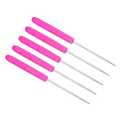 PATIKIL Badminton Racket Stringing Awl, 5 Pack Tennis Racket Racquet String Straight Awls Guiding Tool, Rose Red