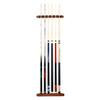 DMUNIZ Classic Pool Cue Rack Wall Mounted Pool Stick Holder, Wooden Table Pool Cue Rack That Can Hold 6 Billiard Cues, Easy to Install view 1