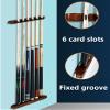 DMUNIZ Classic Pool Cue Rack Wall Mounted Pool Stick Holder, Wooden Table Pool Cue Rack That Can Hold 6 Billiard Cues, Easy to Install view 4