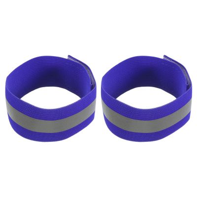 M METERXITY 2 Pack Reflective Bands - Safety Reflector Tape Strip, High Visibility Wide Lightweight Gear, Apply to Running Night Walking(12x1.5 Inch, Blue)