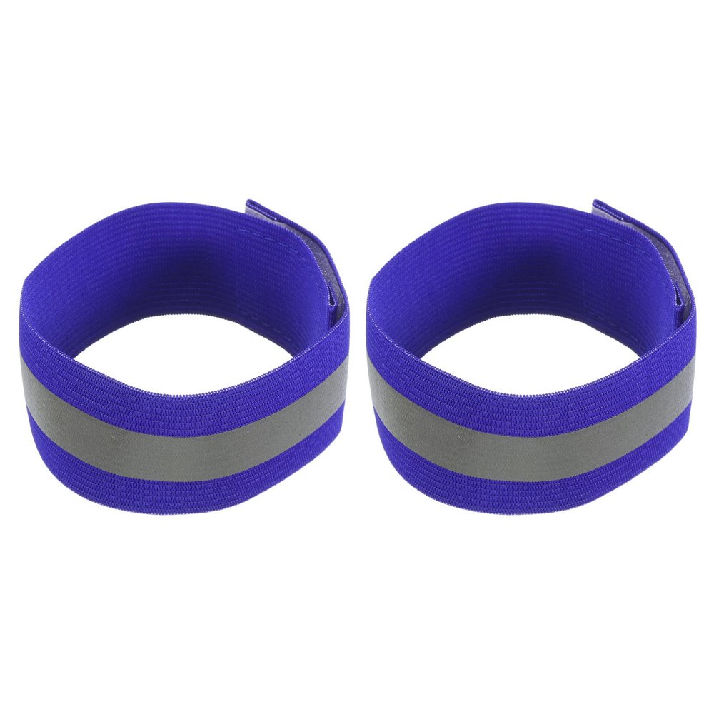 M METERXITY 2 Pack Reflective Bands - Safety Reflector Tape Strip, High Visibility Wide Lightweight Gear, Apply to Running Night Walking(12x1.5 Inch, Blue)