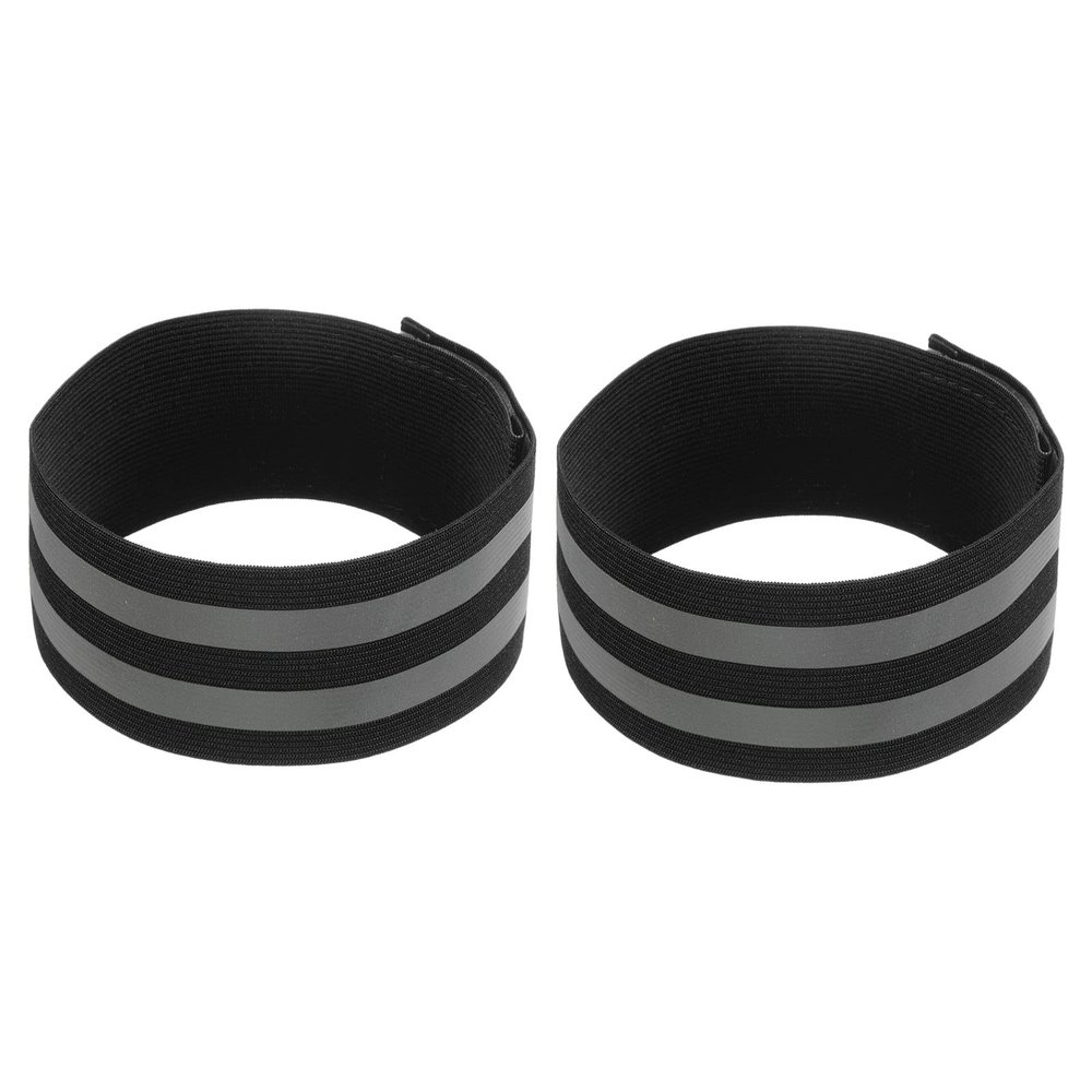 M METERXITY 2 Pack Reflective Bands - Safety Reflector Tape Strip, High Visibility Reflective Running Gear, Apply to Cycling Running Night Walking(14x2 Inch, Black)