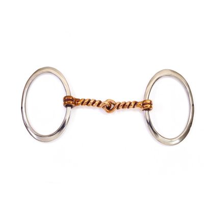 Cavalon Flat Loose Ring Twisted Wire Single-Jointed Snaffle Bit