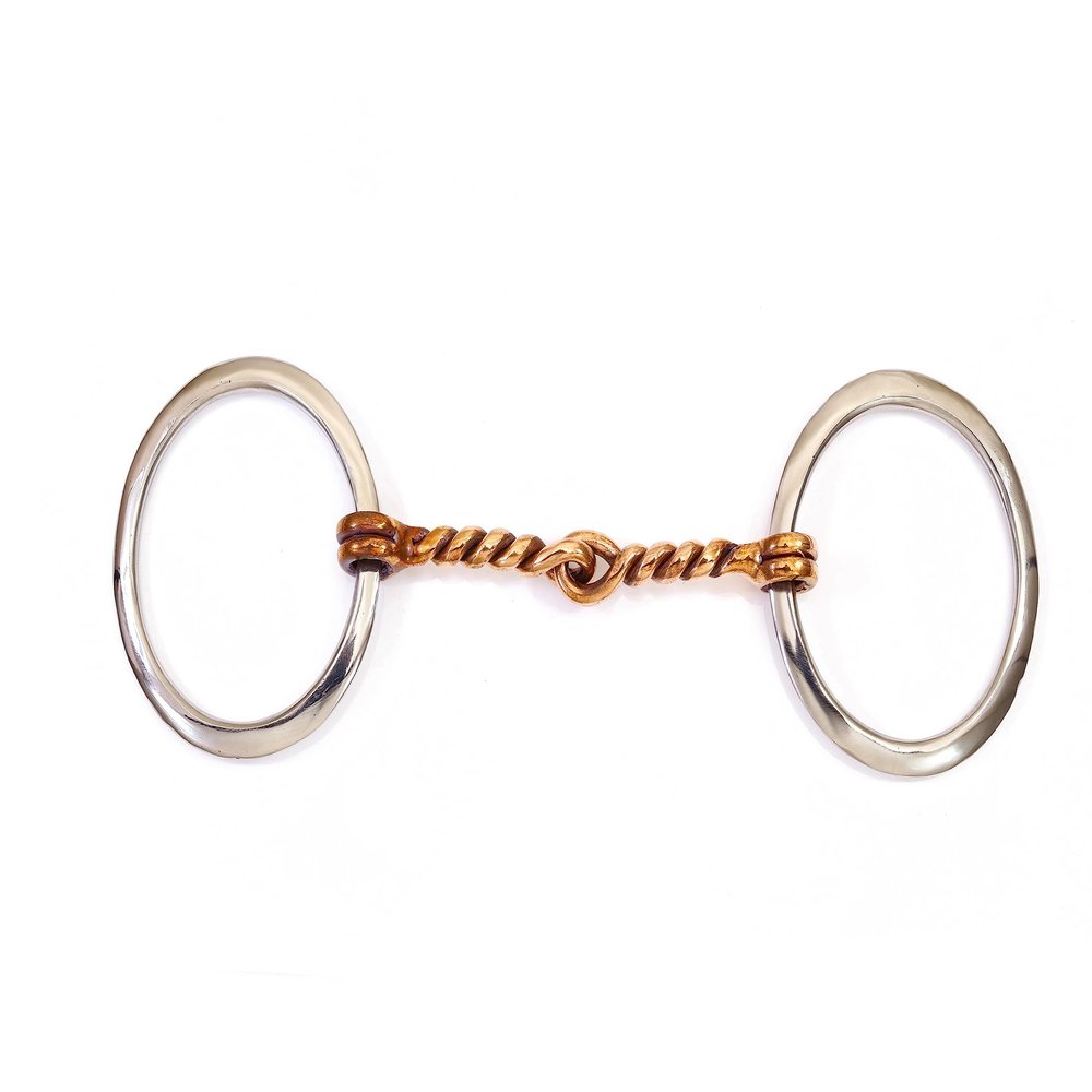 Cavalon Flat Loose Ring Twisted Wire Single-Jointed Snaffle Bit