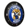 The Fan-Brand NCAA Kentucky Wildcats: Mascot - Black Frame - Modern Disc Wall Clock - Sports Team Bar Sign Dcor - Home, Dorm, Garage, Office, Fan Cave view 2