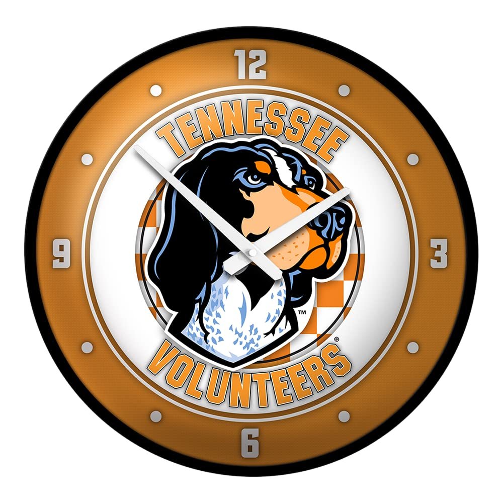 The Fan-Brand NCAA Tennessee Volunteers: Mascot - Modern Disc Wall Clock - Sports Team Bar Sign Dcor - Home, Dorm, Garage, Office, Fan Cave