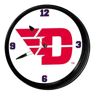 The Fan-Brand NCAA Dayton Flyers - Retro Lighted Wall Clock - Sports Team Bar Sign Dcor - Home, Dorm, Garage, Office, Fan Cave