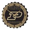 The Fan-Brand NCAA Purdue Boilermakers: Black - Bottle Cap Wall Clock - Sports Team Bar Sign Dcor - Home, Dorm, Garage, Office, Fan Cave view 1
