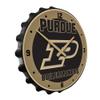 The Fan-Brand NCAA Purdue Boilermakers: Black - Bottle Cap Wall Clock - Sports Team Bar Sign Dcor - Home, Dorm, Garage, Office, Fan Cave view 2