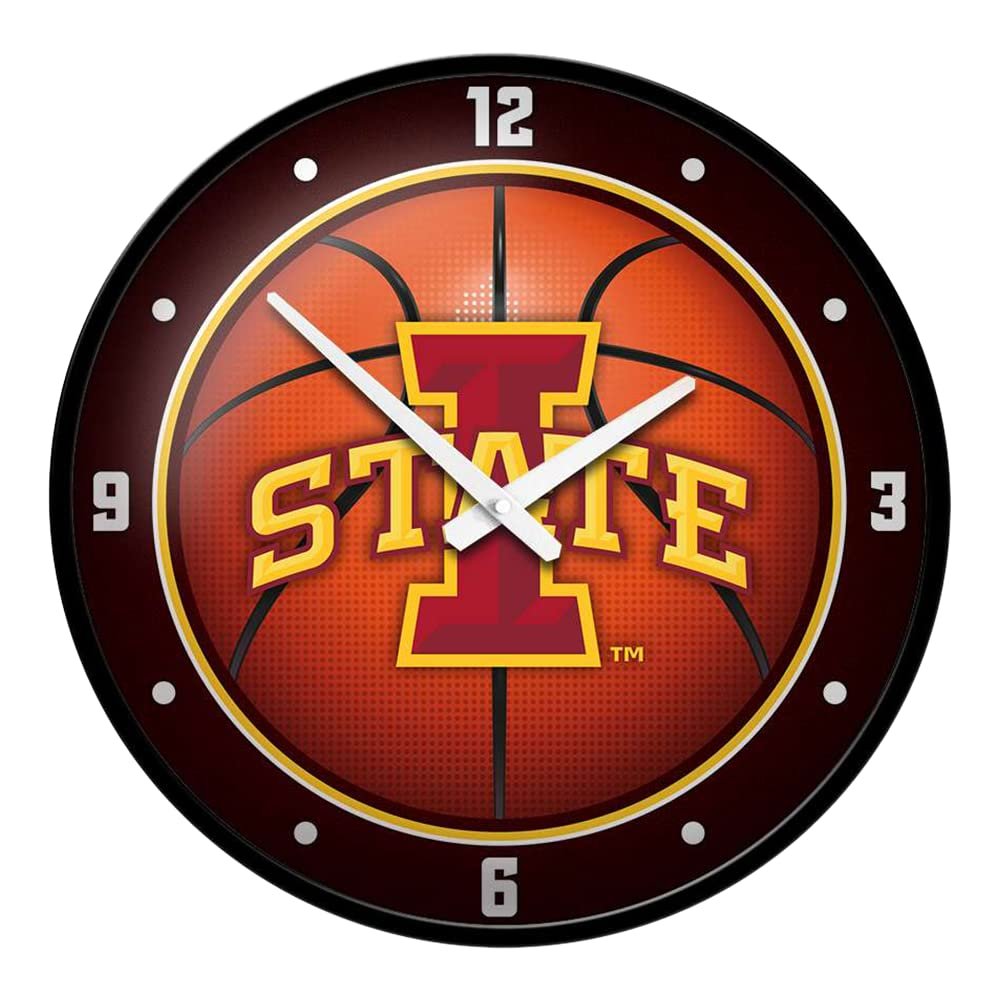 The Fan-Brand NCAA Iowa State Cyclones: Basketball - Modern Disc Wall Clock - Sports Team Bar Sign Dcor - Home, Dorm, Garage, Office, Fan Cave