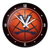 The Fan-Brand NCAA Virginia Cavaliers: Basketball - Modern Disc Wall Clock - Sports Team Bar Sign Dcor - Home, Dorm, Garage, Office, Fan Cave view 1