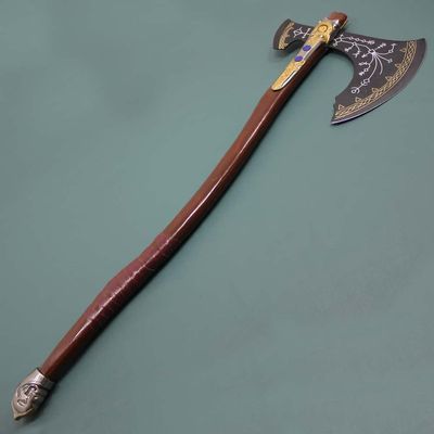 Handmade Gows Karatos Axe Replica Cosplay Armour Costume Weapon War Axe Prop 440 Treated Steel Edge Carved Wooden Handle for Better Grasp