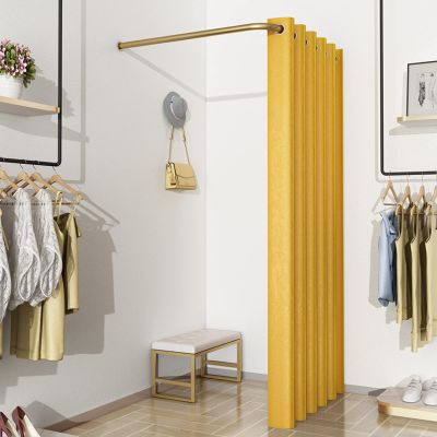 IMPREC Clothing Store Fitting Room, L Fitting Room - Boutique Cloakroom of Clothing Store, Saving Space for Shopping Center (10 Colors) (Color : Gold, Size : 80x80cm)