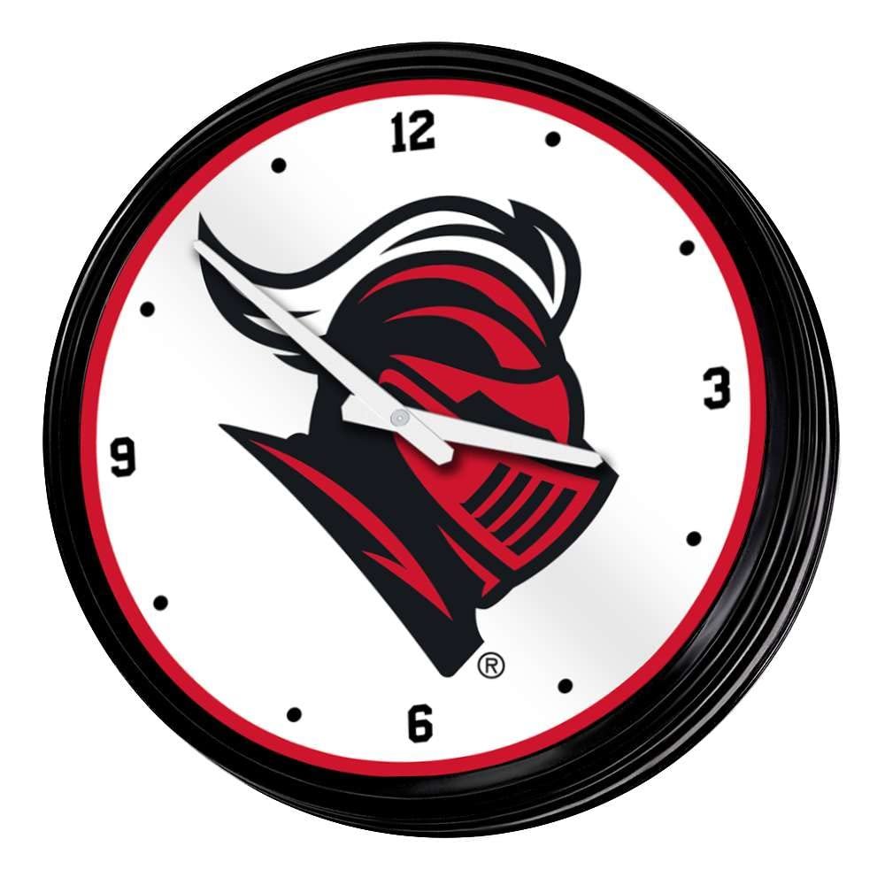 The Fan-Brand NCAA Rutgers Scarlet Knights: Knight - Retro Lighted Wall Clock - Sports Team Bar Sign Dcor - Home, Dorm, Garage, Office, Fan Cave