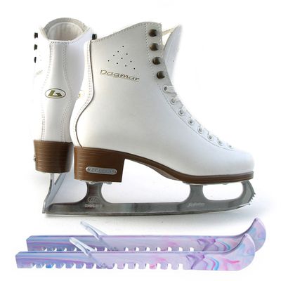 SKATE GURU Botas Model: Dagmar Figure Ice Skates/Size: Girls' 2 Bundle with Skate Guards