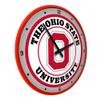 The Fan-Brand NCAA Ohio State Buckeyes: Block O - Red Frame - Modern Disc Wall Clock - Sports Team Bar Sign Dcor - Home, Dorm, Garage, Office, Fan Cave view 2