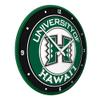 The Fan-Brand NCAA Hawaii Warriors: Modern Disc Wall Clock - Sports Team Bar Sign Dcor - Home, Dorm, Garage, Office, Fan Cave view 2