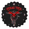 The Fan-Brand NCAA Texas Tech Red Raiders: Masked Rider - Bottle Cap Wall Clock - Sports Team Bar Sign Dcor - Home, Dorm, Garage, Office, Fan Cave view 1