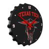 The Fan-Brand NCAA Texas Tech Red Raiders: Masked Rider - Bottle Cap Wall Clock - Sports Team Bar Sign Dcor - Home, Dorm, Garage, Office, Fan Cave view 2