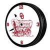 The Fan-Brand NCAA Oklahoma Sooners: Schooner - Retro Lighted Wall Clock - Sports Team Bar Sign Dcor - Home, Dorm, Garage, Office, Fan Cave view 2