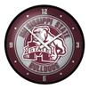 The Fan-Brand NCAA Mississippi State Bulldogs: Mascot - Black Frame - Modern Disc Wall Clock - Sports Team Bar Sign Dcor - Home, Dorm, Garage, Office, Fan Cave view 1