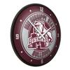 The Fan-Brand NCAA Mississippi State Bulldogs: Mascot - Black Frame - Modern Disc Wall Clock - Sports Team Bar Sign Dcor - Home, Dorm, Garage, Office, Fan Cave view 2