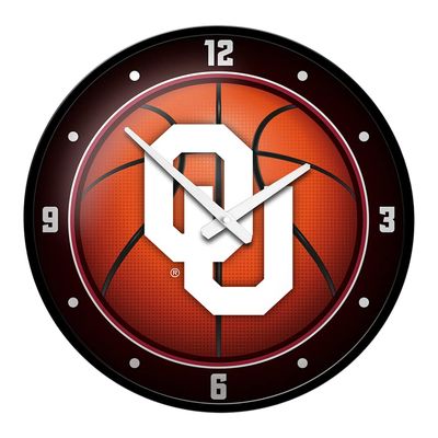 The Fan-Brand NCAA Oklahoma Sooners: Basketball - Modern Disc Wall Clock - Sports Team Bar Sign Dcor - Home, Dorm, Garage, Office, Fan Cave