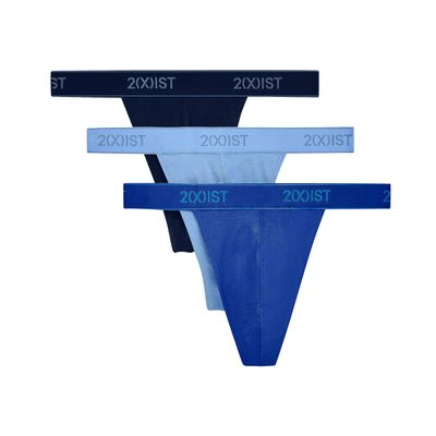 2(X)IST Men's Essential Cotton Classic Thong 3-Pack