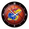 The Fan-Brand NCAA Kansas Jayhawks: Basketball - Modern Disc Wall Clock - Sports Team Bar Sign Dcor - Home, Dorm, Garage, Office, Fan Cave view 1