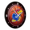 The Fan-Brand NCAA Kansas Jayhawks: Basketball - Modern Disc Wall Clock - Sports Team Bar Sign Dcor - Home, Dorm, Garage, Office, Fan Cave view 2