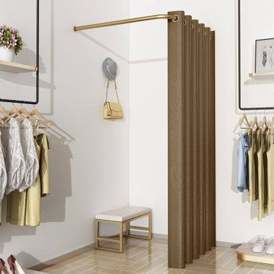 IMPREC Clothing Store Fitting Room, L Fitting Room - Boutique Cloakroom of Clothing Store, Saving Space for Shopping Center (10 Colors) (Color : Brown, Size : 80x80cm)